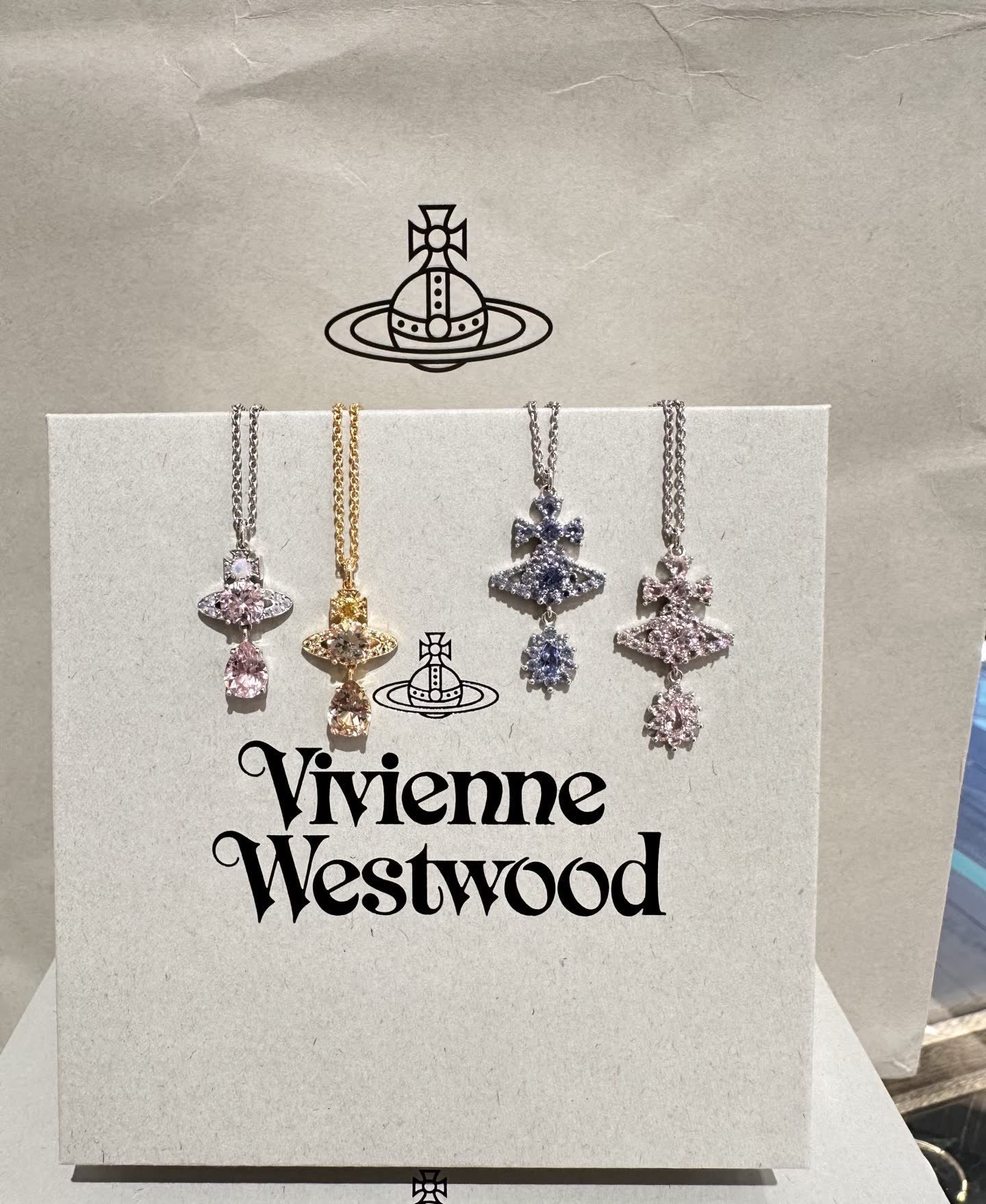 Vivienne Westwood Blue Gemstone Silver Pendant Necklace